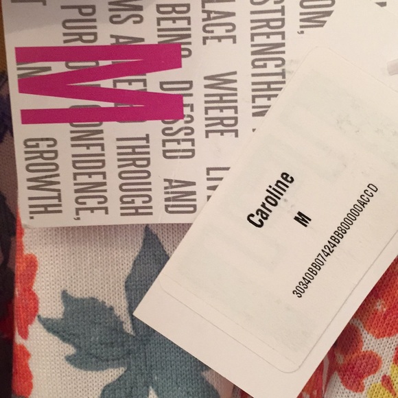 White & Orange Floral Swing Style Sweater w/Pockets Sz M NWT - Picture 6 of 10